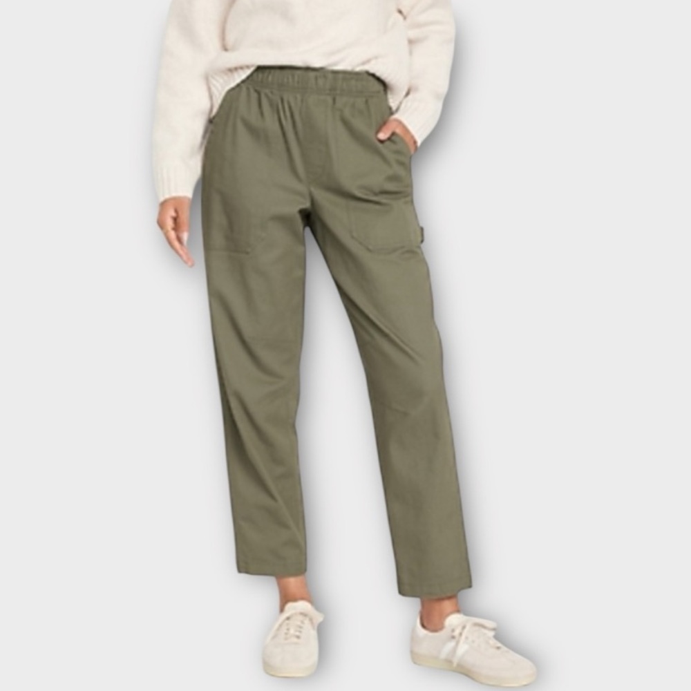 NEW Old Navy High Waisted Utility Pants Olive XS Petite